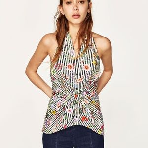 Zara floral halter top